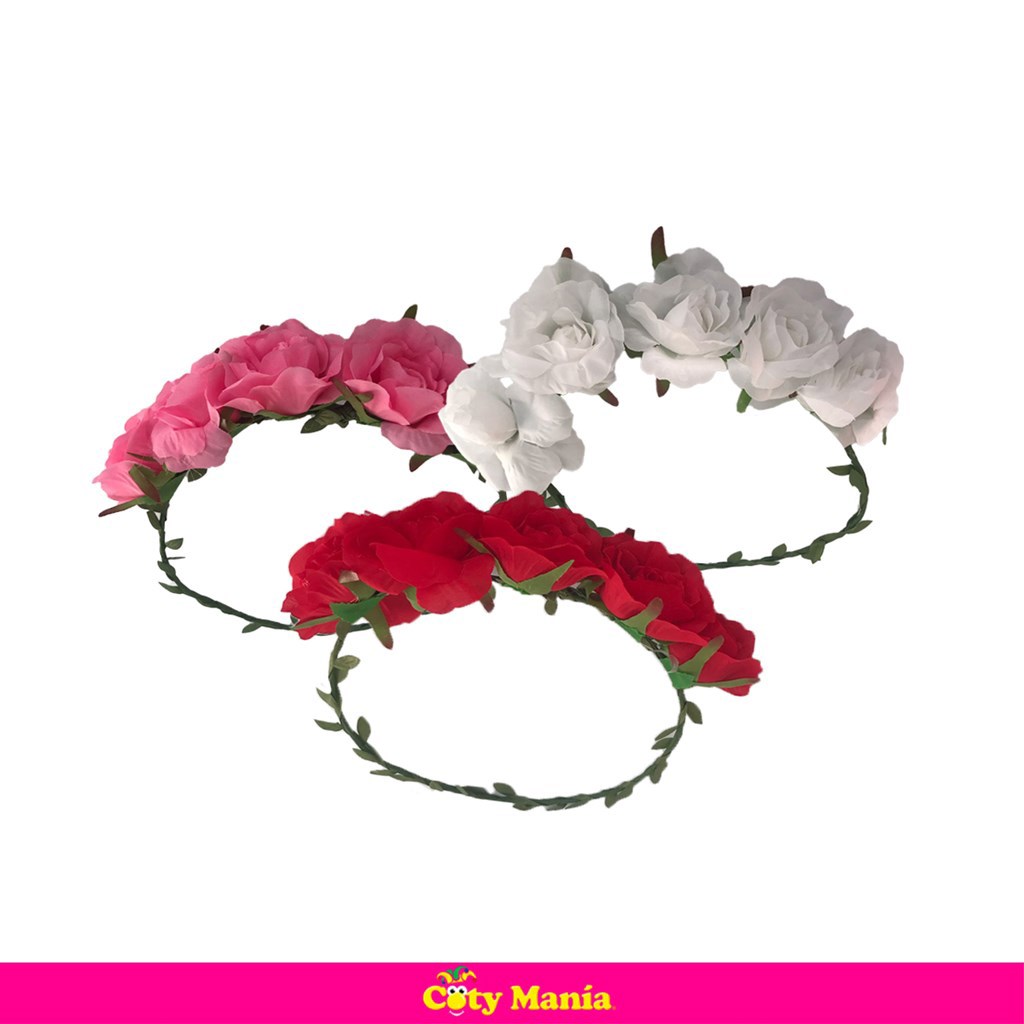 Vincha Aro Flor Tela Rosas Chicas 3 Colores